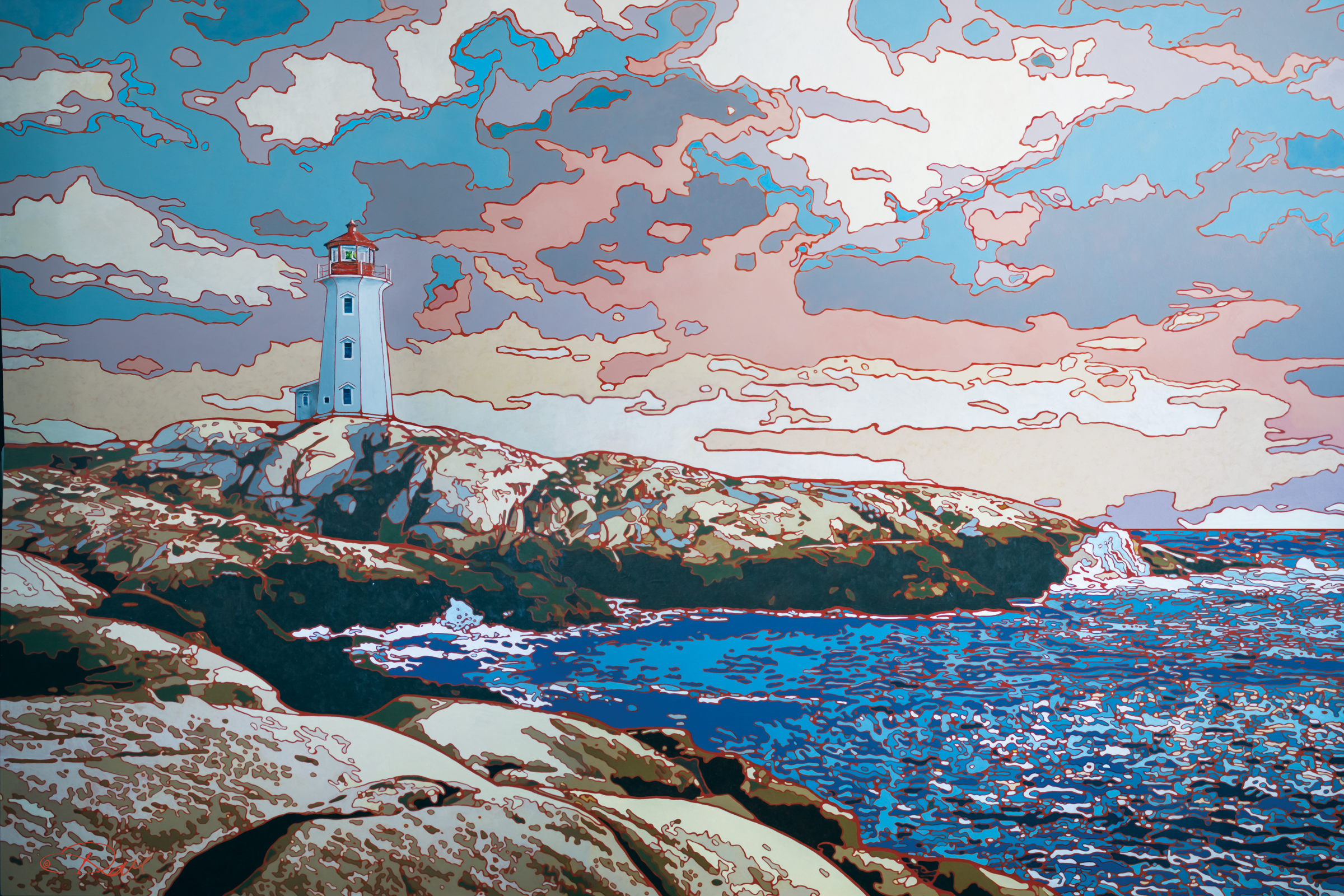 Peggys Cove  Nova Scotia  Original Acrylic on Panel 